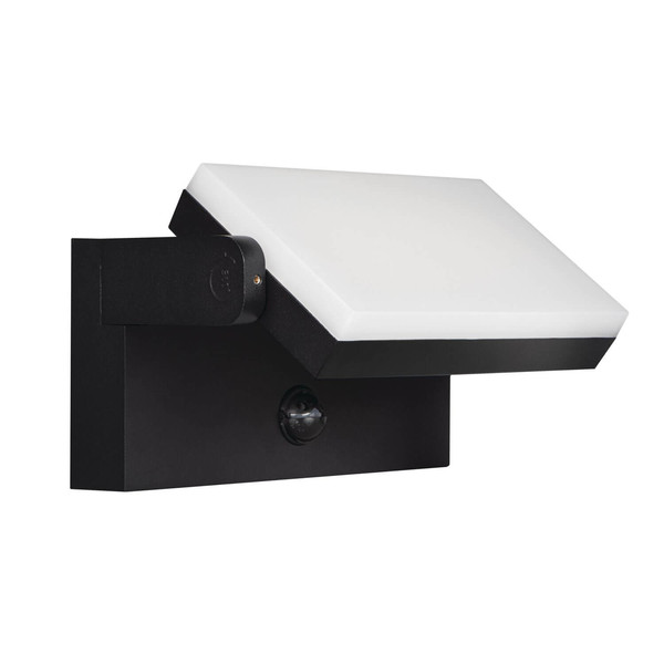 Kanlux LED Außenwandleuchte Xerto 20W CCT warm-/neutral-/tageslichtweiss 3000K/4000K/6500K Bewegungsmelder IP44 Schwarz Aluminium 45819