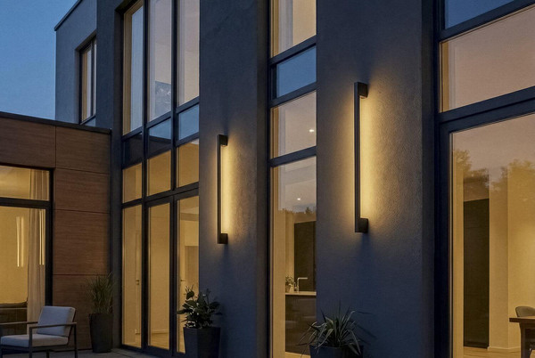 Kanlux LED Außenwandleuchte Yalte 12W CCT warm-/neutral-/tageslichtweiss 3000K/4000K/6500K IP54 Doppelmontage Schwarz Aluminium 123cm 45873