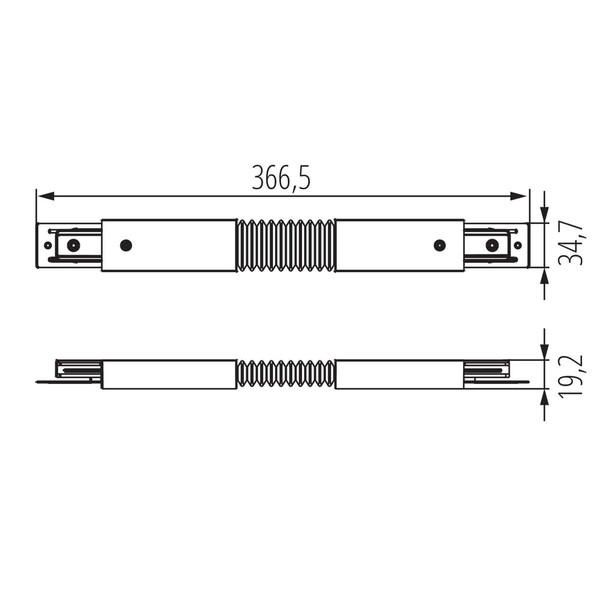 Kanlux Verbinder für 1-Phasen Stromschiene TEAR flexibel Weiß 45903