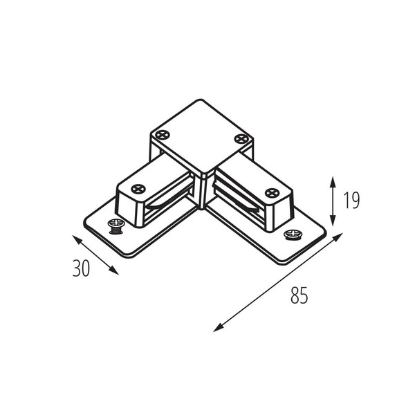 Kanlux Verbinder für 1-Phasen Stromschiene TEAR L Weiß 45909
