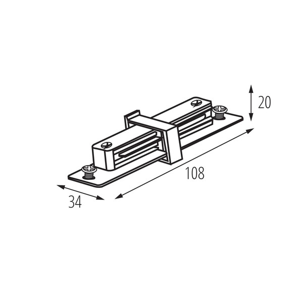 Kanlux Verbinder für 1-Phasen Stromschiene TEAR I Weiß 45911