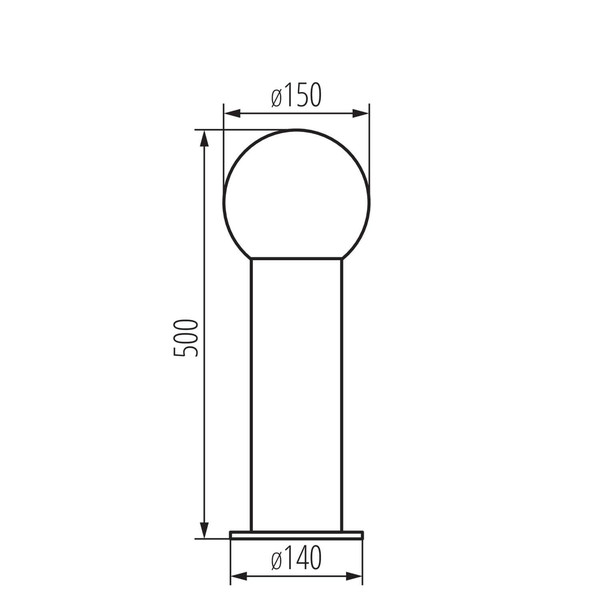 Kanlux Wegeleuchte Stono E27 IP65 Anthrazit Aluminium 50cm 46083