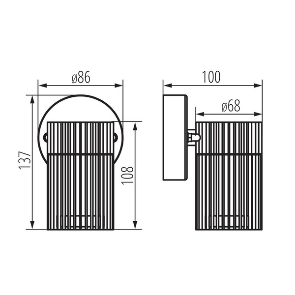 Kanlux Außenwandleuchte Radilo GU10 IP44 Schwarz Aluminium 46200