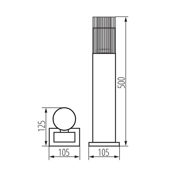 Kanlux Wegeleuchte Radilo GU10 IP44 Schwarz Aluminium 50cm 46204