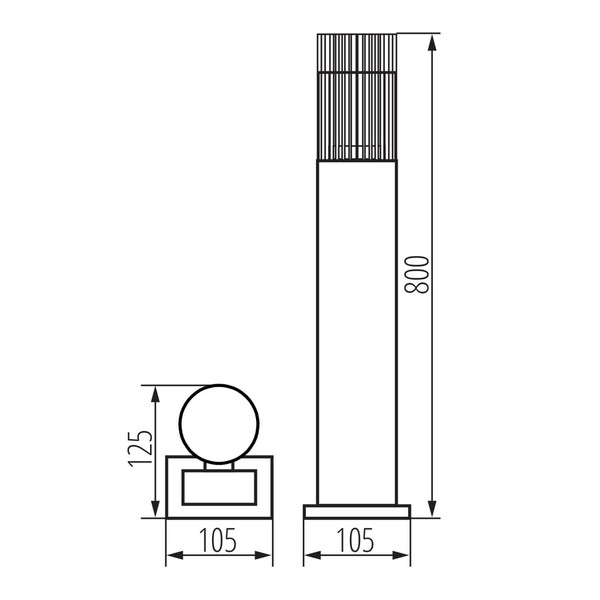 Kanlux Wegeleuchte Radilo GU10 IP44 Schwarz Aluminium 80cm 46205