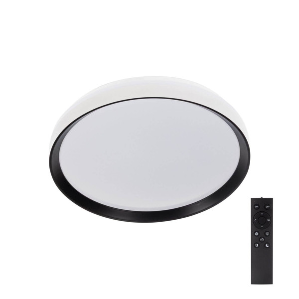 Kanlux LED Deckenleuchte Lixan 47W CCT warm-/tageslichtweiss 3000-6500K dimmbar Fernbedienung Weiß Schwarz Ø38,5cm 46281