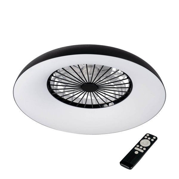 Kanlux LED Deckenleuchte mit Ventilator Plave 48W RGB + CCT 3000-6500K Fernbedienung Schwarz Ø60cm 46371