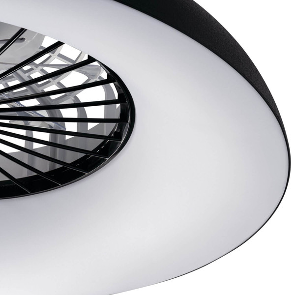 Kanlux LED Deckenleuchte mit Ventilator Plave 48W RGB + CCT 3000-6500K Fernbedienung Schwarz Ø60cm 46371