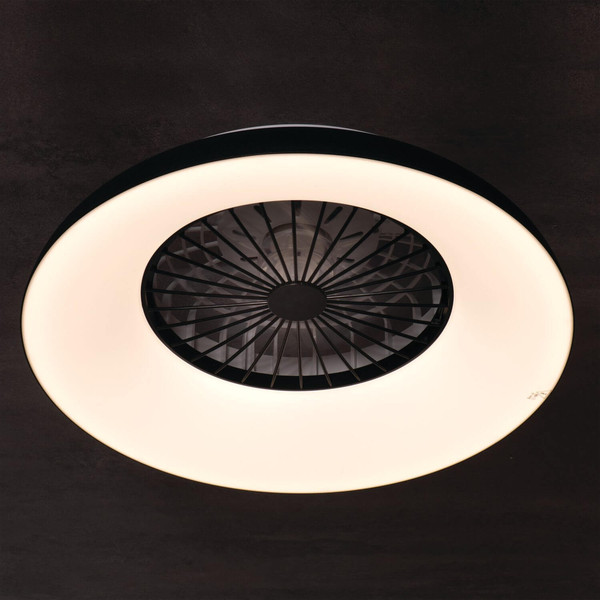 Kanlux LED Deckenleuchte mit Ventilator Plave 48W RGB + CCT 3000-6500K Fernbedienung Schwarz Ø60cm 46371