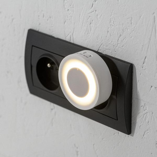 Kanlux LED Nachtlicht Ribi 0,3W warmweiss 2700K Bewegungsmelder Weiß Ø6cm 46380
