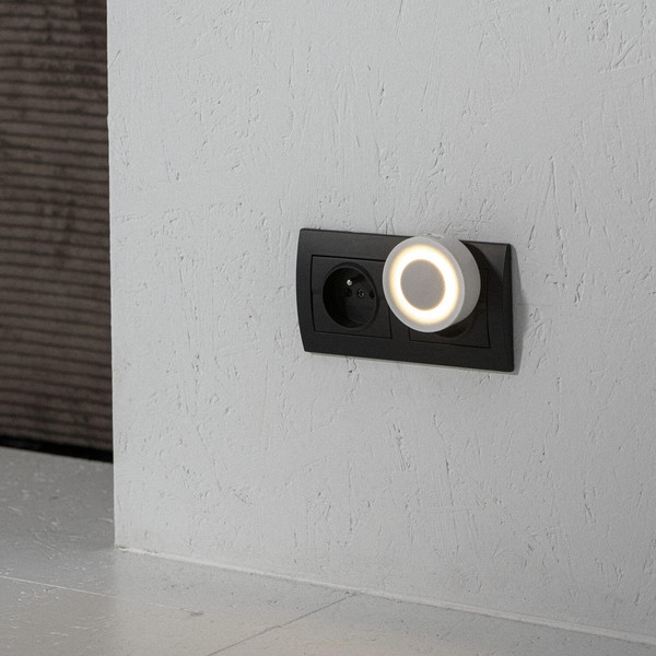 Kanlux LED Nachtlicht Ribi 0,3W warmweiss 2700K Bewegungsmelder Weiß Ø6cm 46380