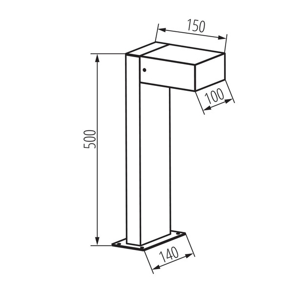 Kanlux Wegeleuchte Legino GX53 IP65 Schwarz Aluminium 50cm 46391