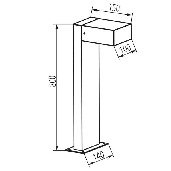Kanlux Wegeleuchte Legino GX53 IP65 Schwarz Aluminium 80cm 46392