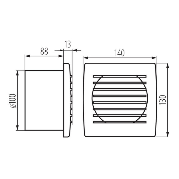 Kanlux Rohrlüfter Cyklon Ø100mm mit Stecker und Zugschalter IPX4 Weiß 70910