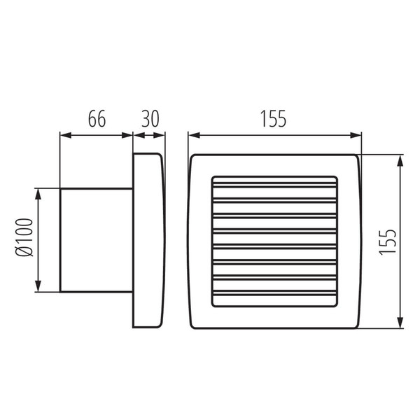 Kanlux Rohrlüfter Twister Ø100mm Festanschluss IPX4 Weiß 70926
