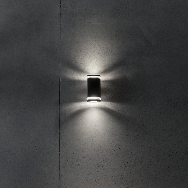 Kanlux Außenwandleuchte Zevi mit Lichtring GU10 Bewegungsmelder IP54 Graphit Aluminium 11x10cm 90101