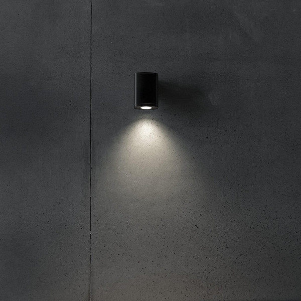Kanlux Außenwandleuchte Zevi mit Lichtring 2-flammig 2xGU10 Bewegungsmelder IP54 Graphit Aluminium 11x24cm 90103