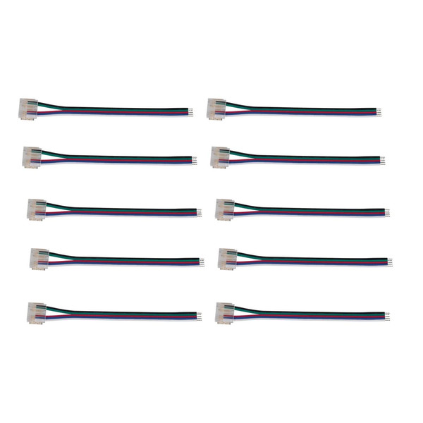 Kanlux 10x Einspeiseverbinder für LED Streifen RGBW 12mm mit Kabel 90721
