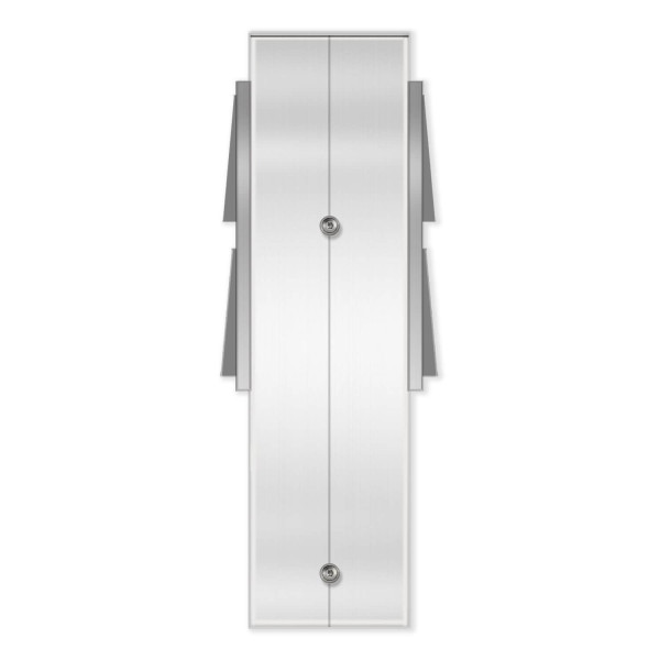 LCD Steckdosensäule 4-fach Steckdosen gegenüberliegend Edelstahl 30x10x8cm 021 Made in Germany