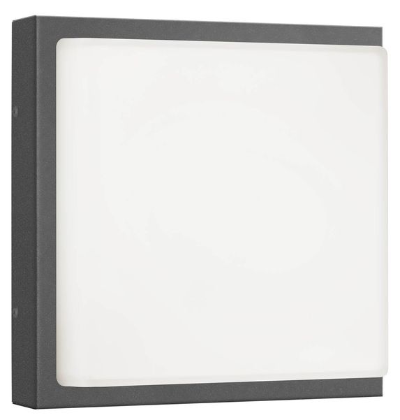 LCD Wand- & Deckenleuchte LED Bewegungsmelder Graphit 12W Warmweiss IP44 25x25x9,5cm 045LEDSEN Made in Italy