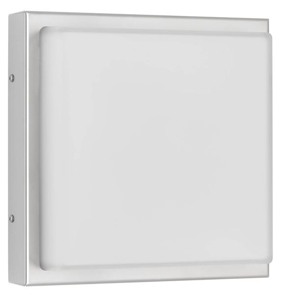 LCD Wand- & Deckenleuchte Bewegungsmelder Edelstahl E27 IP44 25x25x9,5cm 046SEN Made in Italy