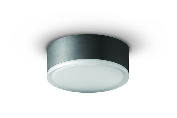 LCD Wandleuchte & Deckenleuchte LED Graphit 22,4W Warmweiss IP65 8x13cm 1421LED Made in Italy