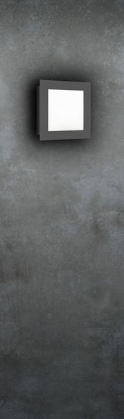 LCD Wandleuchte LED Bewegungsmelder Graphit 12W Warmweiss IP44 26x26x5cm 3007LEDSEN Made in Germany