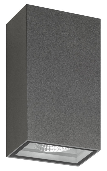 LCD Up & Down Wandleuchte LED 2fach Graphit 2x6W Warmweiss IP54 16x10x6,5cm 5011