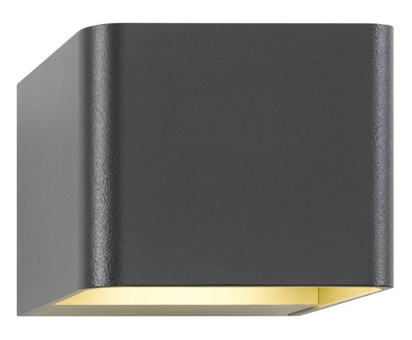 LCD Up & Down Wandleuchte LED 2fach Lichtausfall einstellbar Graphit 2x3,5W Warmweiss IP65 9x11x12,5cm 5040