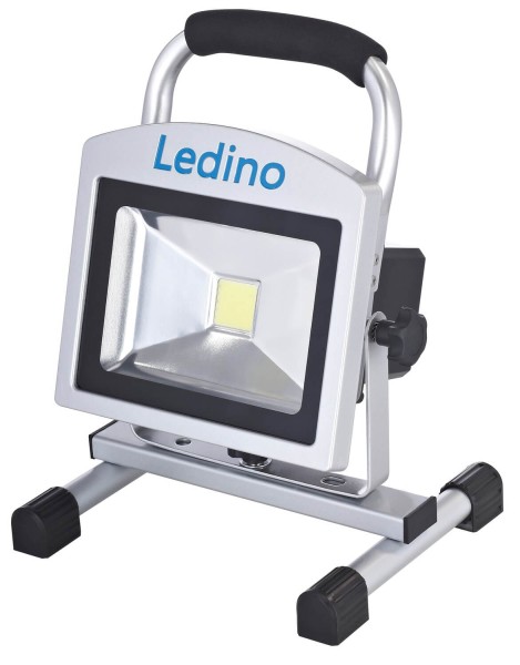 Ledino LED-Akkustrahler 20W trabare Baubeleuchtung Köpenick 210, 10,4 Ah, sillber tageslichtweiss