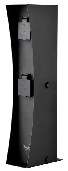 Ledino Steckdosensäule 2er Connect D2A, anthrazit Außen für Garten, Terrasse