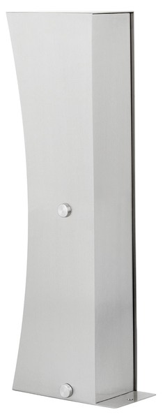 Ledino Steckdosensäule 2er Connect D2, Edelstahl Außen Design Stromsäule