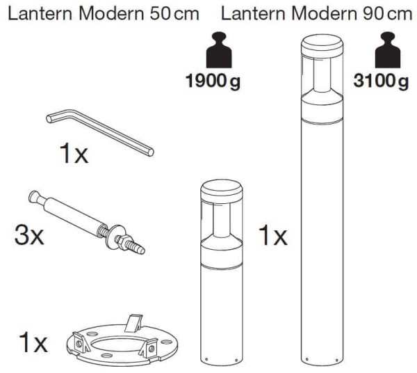 LEDVANCE Endura Style LED Stehleuchte 50cm 11.5W IP44 warmweiss 4058075205031