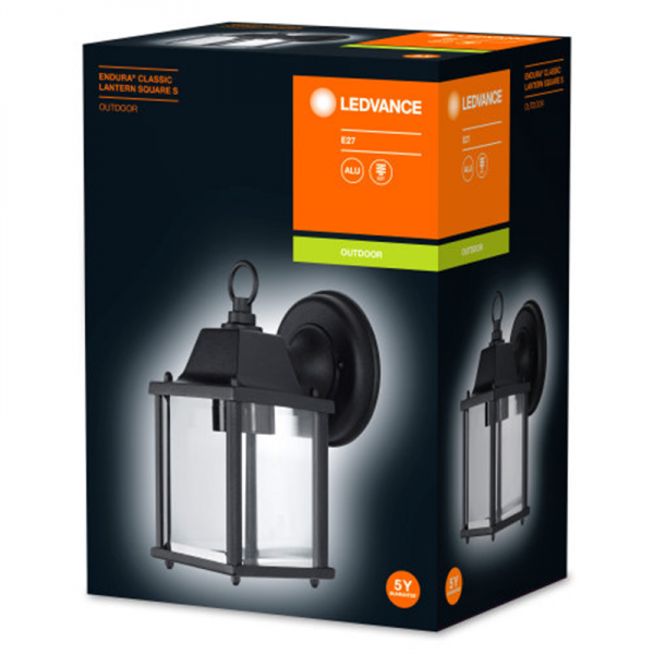 Ledvance Endura Classic Lantern Sq S E27 Bk + Smart 5.5W Appsteuerung