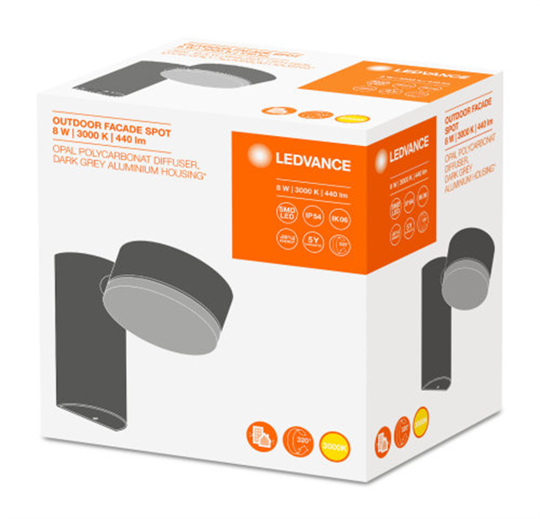 Ledvance Outdoor Facade Spot 8W 3000K IP54 LED Designleuchte Outdoor 4058075074712