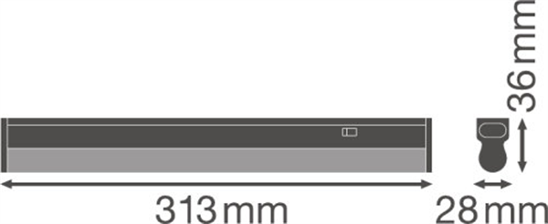 Ledvance Linear Compact Switch 300 4W 3000K LED Leuchte Mit Schalter 4058075106079