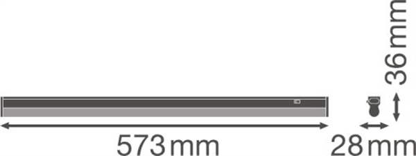 Ledvance Linear Compact Switch 600 8W 3000K LED Leuchte Mit Schalter 4058075106116