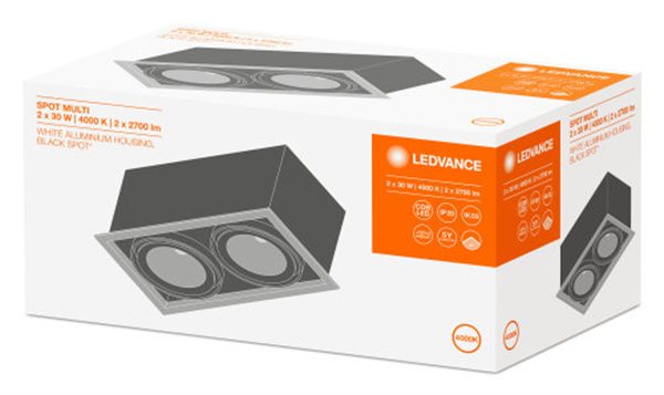 Ledvance Spot Multi 2X30w Neutralweiss Fl/Bk LED Einbauleuchte