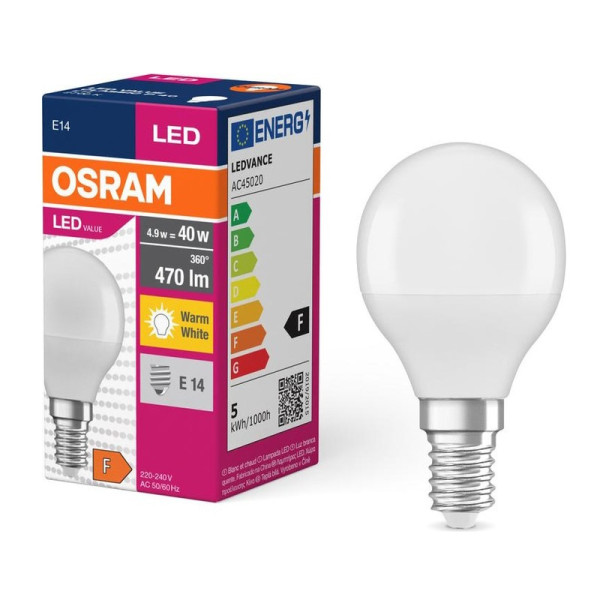 Osram LED Lampe Value Classic P 4.95W warmweiss E14 4058075147898 wie 40W