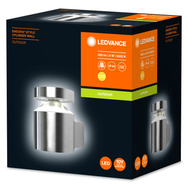 Ledvance Endura Style Cylinder Wall 6W Edelstahl LED Wandleuchte