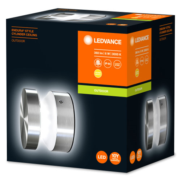 Ledvance Endura Style Cylinder Ceiling 6W Edelstahl LED Wandleuchte