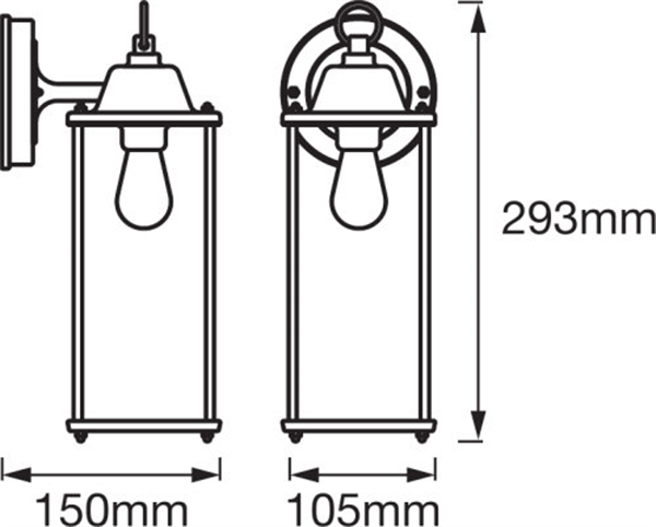 Ledvance Endura Classic Lantern Sq M E27 Bk