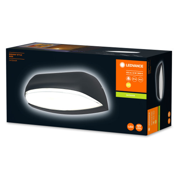 Ledvance Endura Style Wide 12W LED Wandleuchte IP44 witterungsfest schwarz 4058075214019