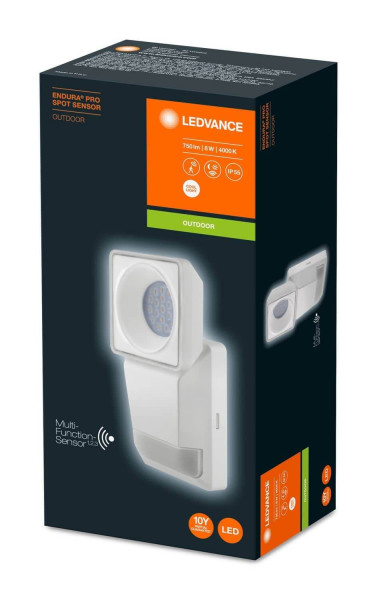 LEDVANCE LED Endura Pro Spot Sensor LED Fluter Weiss 8W 750Lm 4000K IP55 4058075228863
