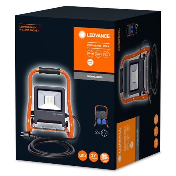Ledvance Worklights R-Stand Socket 30W 4000K LED Baufluter Baustrahler 4058075321328