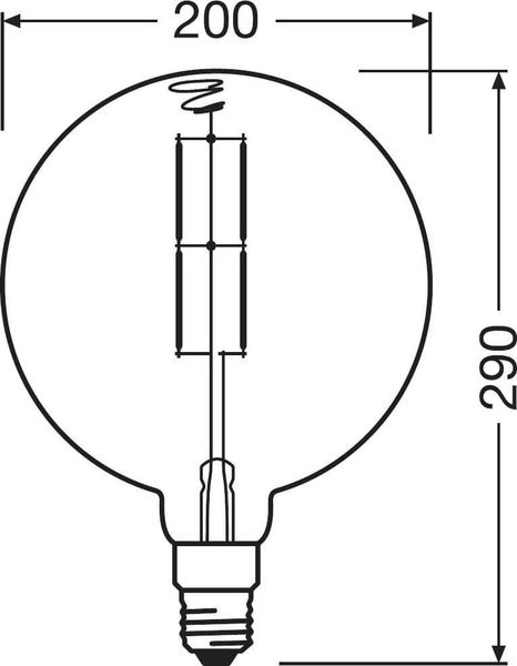 LEDVANCE LED Lampe SMART+ Filament Globe dimmbar 37 6W warmweiss E27 Bluetooth