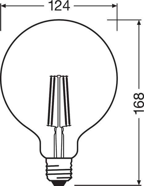 LEDVANCE LED Lampe SMART+ Filament Globe dimmbar 60 5,5W E27 Appsteuerung