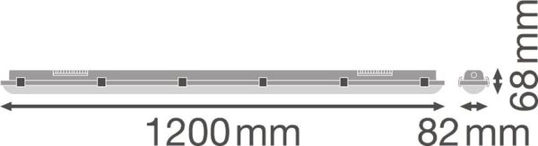 LEDVANCE LED Feuchtraumleuchte Damp Proof DALI 120cm 32W 3000K IP65 4058075541689