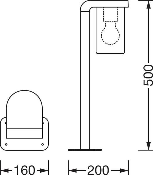 LEDVANCE Außenleuchte ENDURA Classic CASCADE 50cm Post E27 AMB 4058075554290