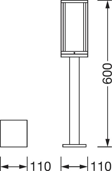 LEDVANCE Außenleuchte ENDURA FRAME 60cm Post E27 4058075554412